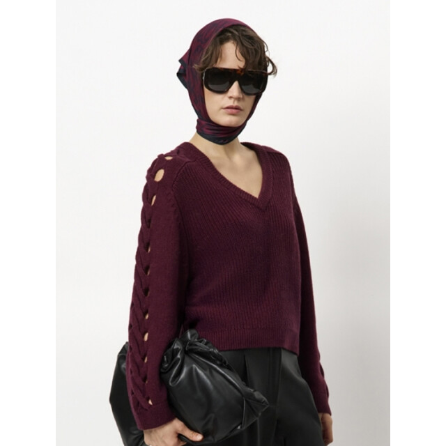 Dante 6 D6 palomo braided sweater D6 Palomo Braided Sweater/7470 Mulberry Red large