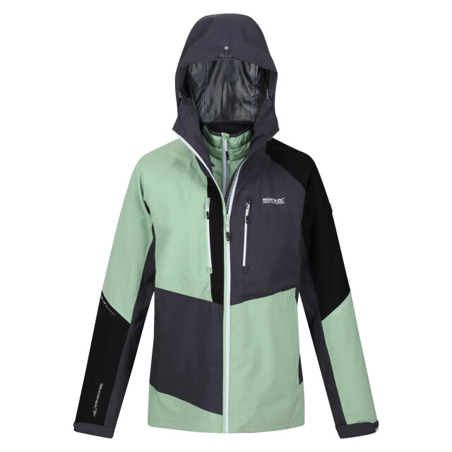 Regatta Dames carletta viii 2 in 1 waterdichte jas UTRG9459_quietgreensealgrey large