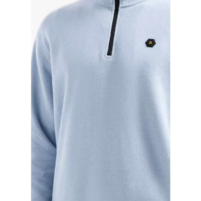 No Excess Sweater half zip soft rib relaxed f dusty blue 29100914-138 large