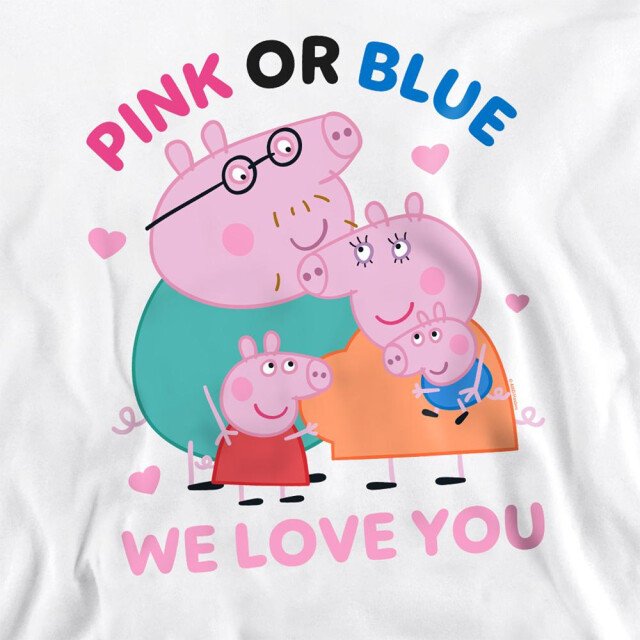 Peppa Pig Uniseks roze of blauwe we love you sweatshirt voor volwassenen UTTV21376_white large