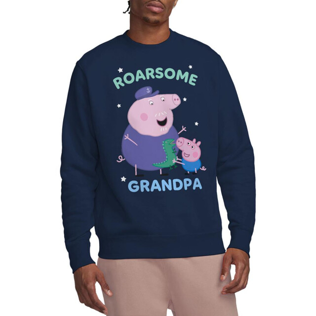 Peppa Pig Uniseks sweatshirt met roarsome opa varken voor volwassenen UTTV21388_navy large