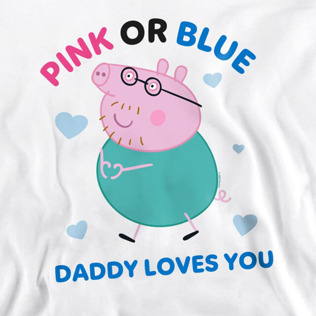 Peppa Pig Unisex adult roze of blauw papa varken houdt van jou sweatshirt UTTV21379_white large