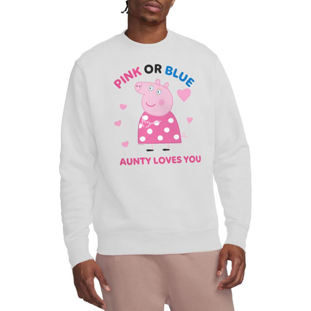 Peppa Pig Dames roze of blauw tante varken houdt van jou sweatshirt UTTV21380_white large