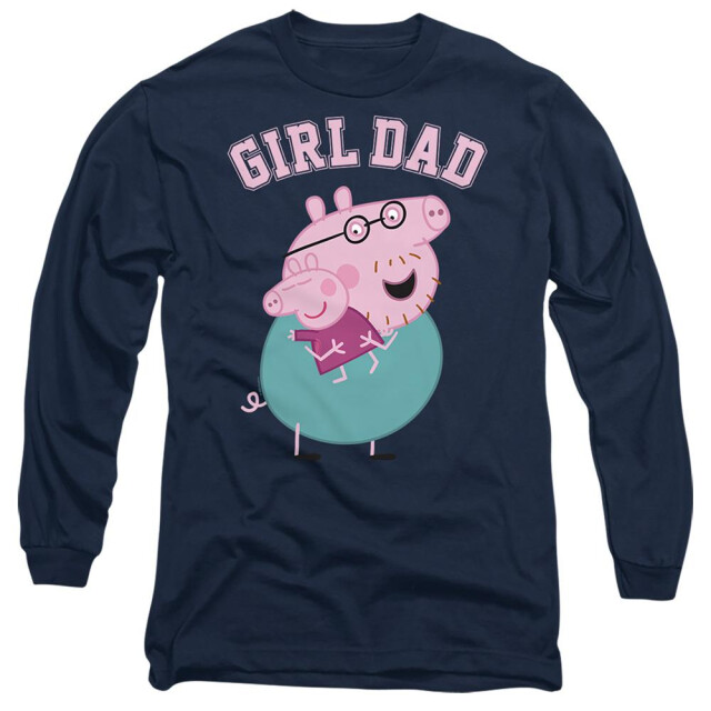 Peppa Pig Unisex volwassen meisjes papa t-shirt met lange mouwen UTTV21396_navy large