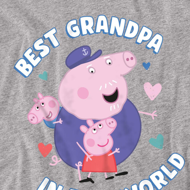 Peppa Pig Unisex volwassen beste opa in de wereld t-shirt met lange mouw UTTV21385_heathergrey large