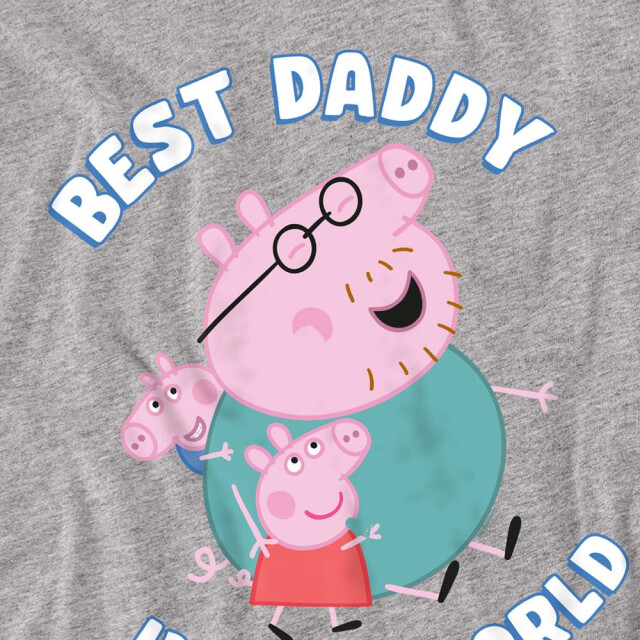 Peppa Pig Unisex adult best daddy in the world heather t-shirt met lange mouwen UTTV23920_heathergrey large