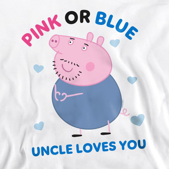 Peppa Pig Uniseks roze of blauwe ome pig loves you sweatshirt voor volwassenen UTTV21397_white large