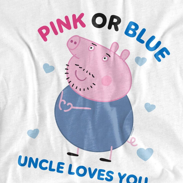 Peppa Pig Unisex volwassen roze of blauw ome varken houdt van je t-shirt met lange mouwen UTTV21398_white large