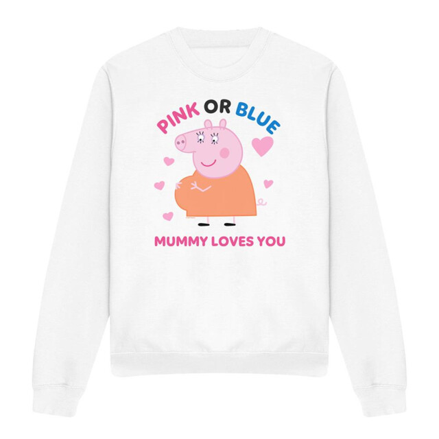 Peppa Pig Dames roze of blauw mummie varken houdt van jou sweatshirt UTTV21395_white large