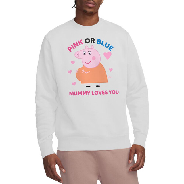 Peppa Pig Dames roze of blauw mummie varken houdt van jou sweatshirt UTTV21395_white large