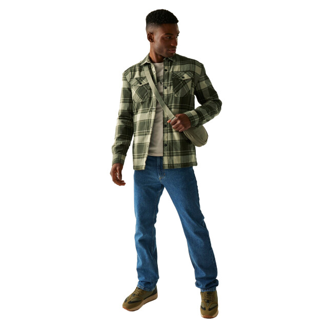 Regatta Geruite overhemd heren spennith UTRG12277_darkkhakiblack large