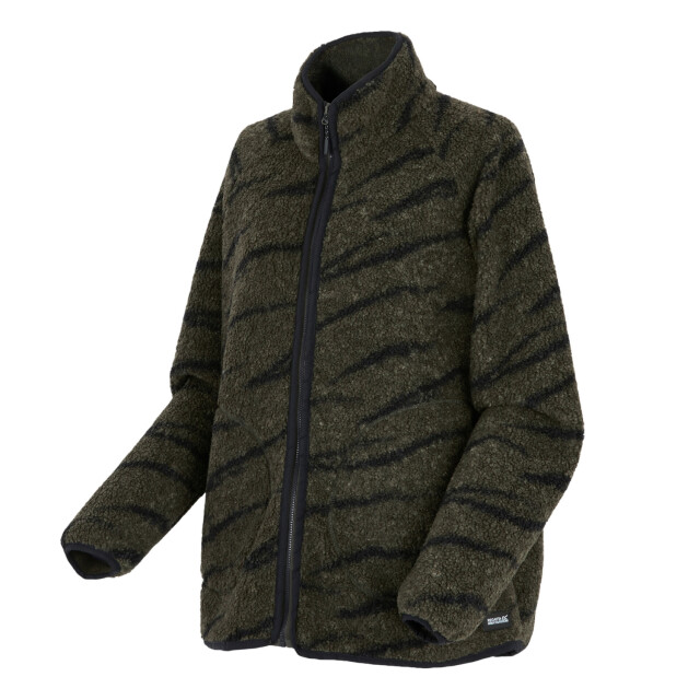 Regatta Dames frankie borg full zip fleecejack UTRG12074_khakigreenblack large