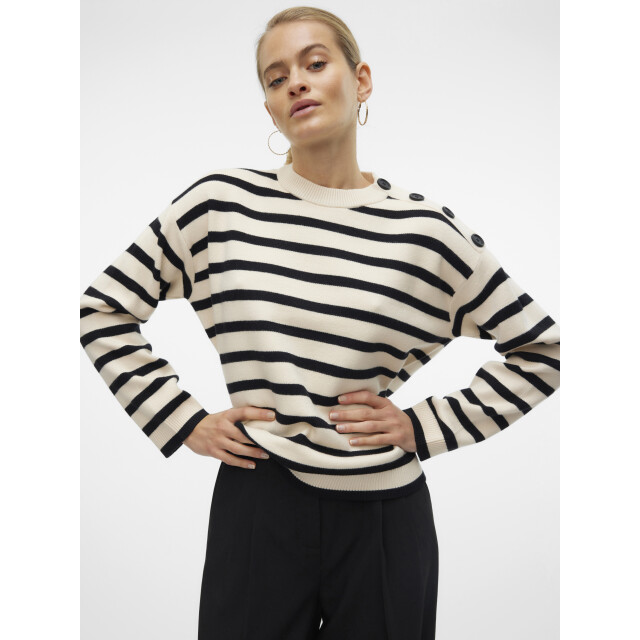 Vero Moda vmsaba ls o-neck button pullover ga 10310474 birch 06712.198.0266 large