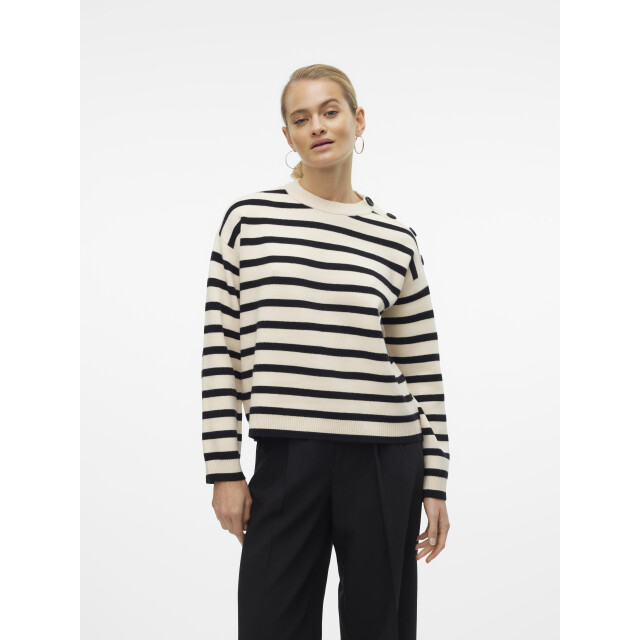 Vero Moda vmsaba ls o-neck button pullover ga 10310474 birch 06712.198.0266 large