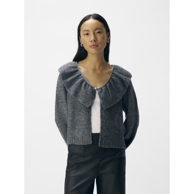 Object objdenisi l/s lo knit cardigan noos 23047269 medium grey melange 06741.941.0010 large
