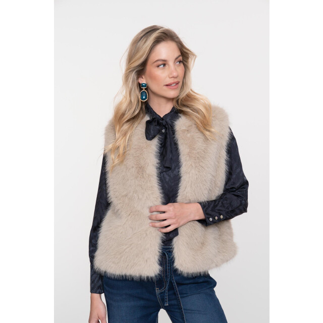 Geisha gilet fake fur 55852-19 935 greige 06226.940.0013 large