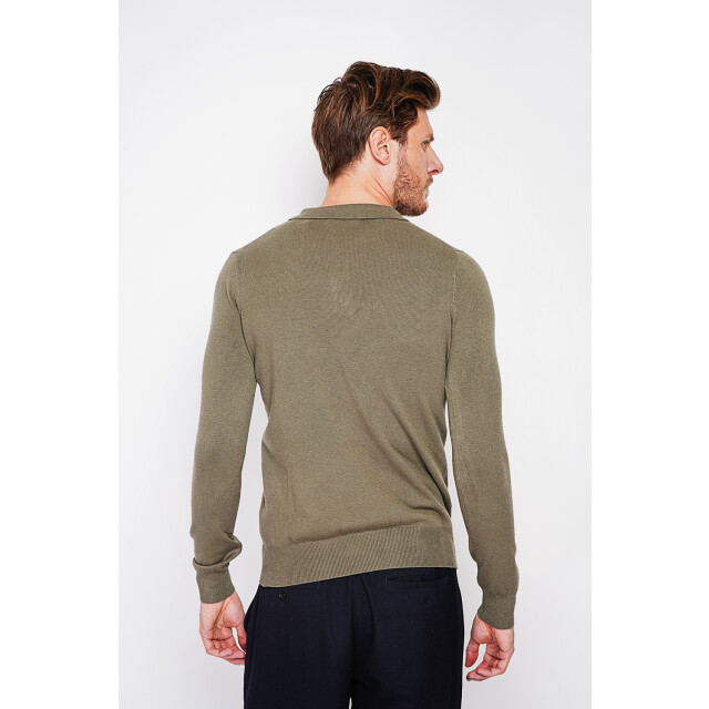 William de Faye Long-sleeve polo kaki WFM90_Khaki large
