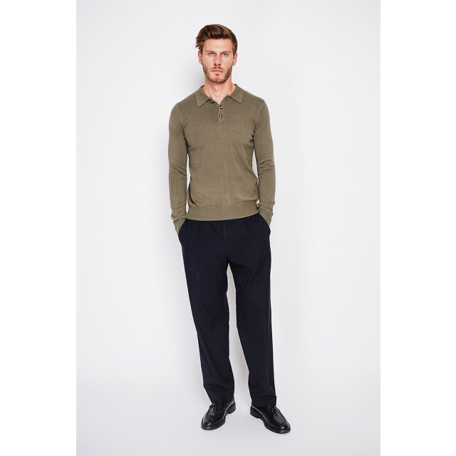 William de Faye Long-sleeve polo kaki WFM90_Khaki large
