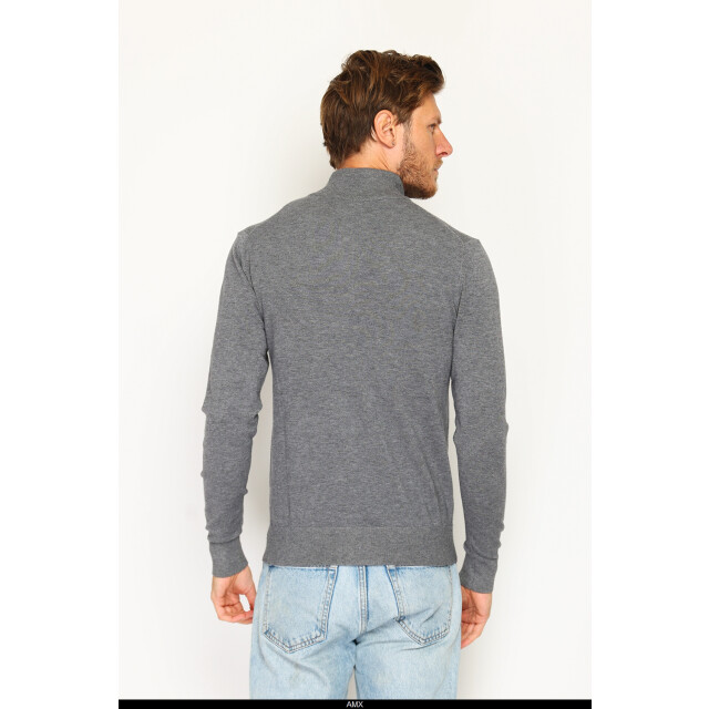 William de Faye Zipped sweater loup WFM125_Dark gray large