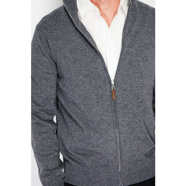 William de Faye Long-sleeved vest loup WFM146_Dark gray large