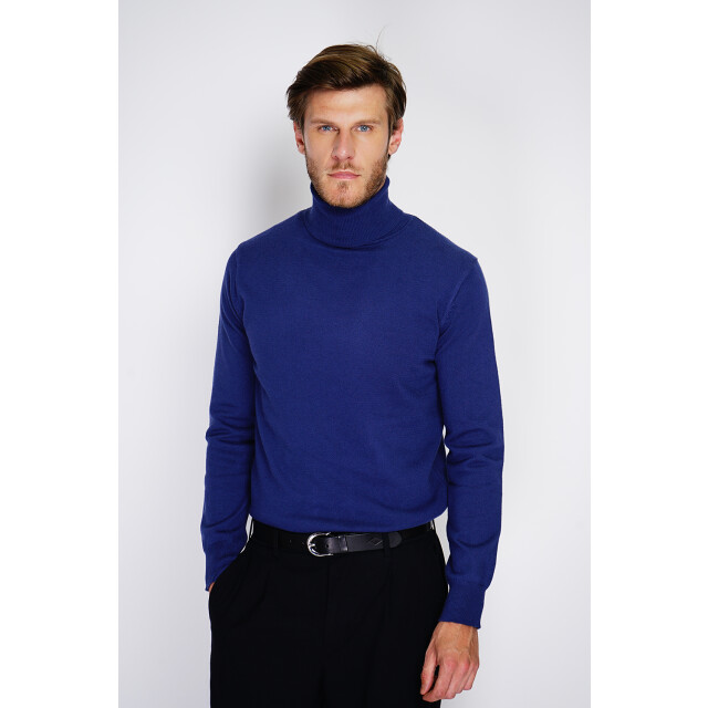 William de Faye Turtleneck sweater bleu nuit WFM143_Night blue large