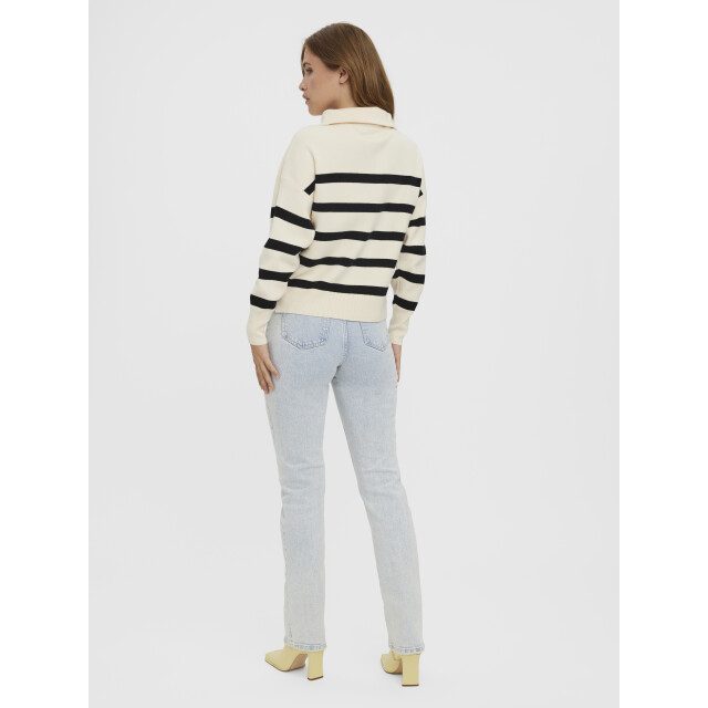 Vero Moda vmsaba stripe ls highneck blouse ga 10269246 birch stripes 06711.149.0018 large