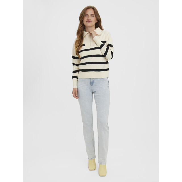 Vero Moda vmsaba stripe ls highneck blouse ga 10269246 birch stripes 06711.149.0018 large
