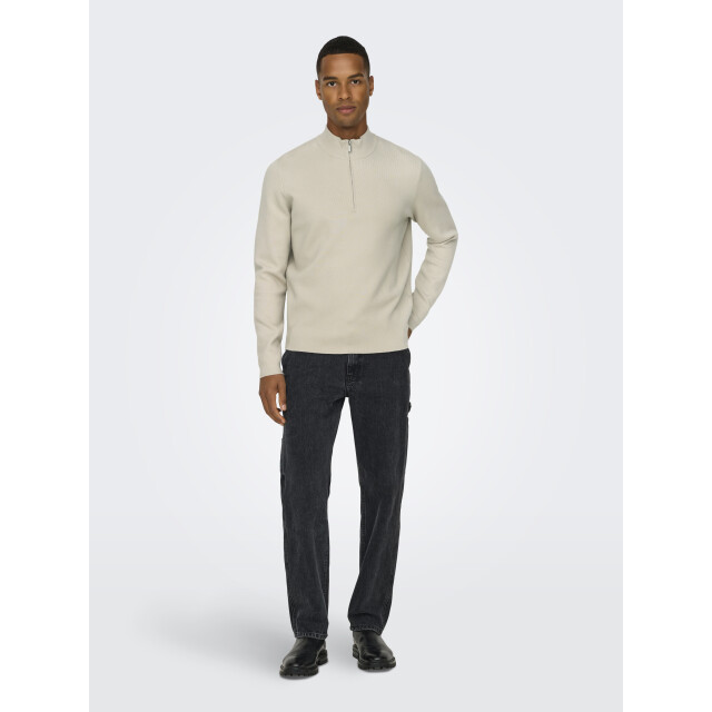 Only & Sons onscooper half zip high neck knit n 22032411 silver lining 05711.915.0004 large