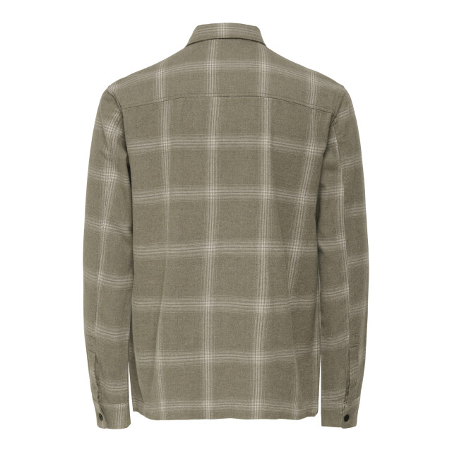 Only & Sons onsaiden checked twill shirt frml 22035467 walnut 05631.840.0076 large