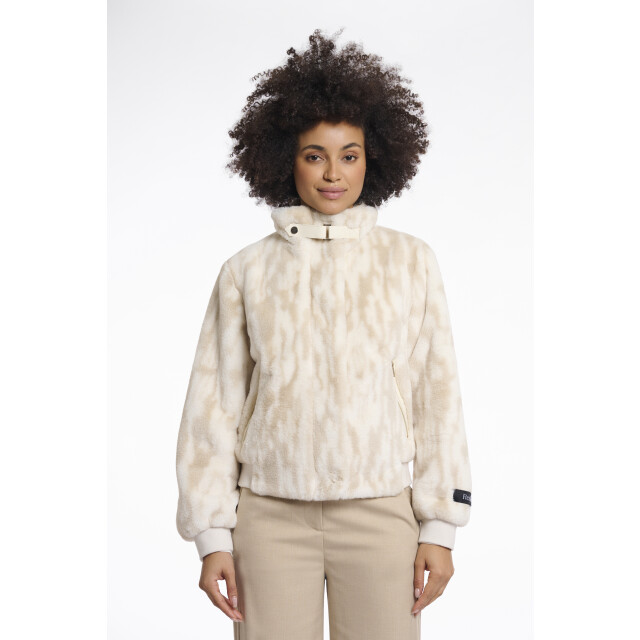 Rino & Pelle short fake fur jacket ambra.7002511 birch frozen flower 06111.829.0071 large