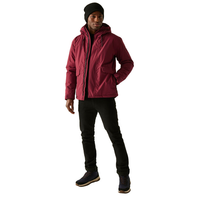 Regatta Heren sterlings geïsoleerde waterdichte jas UTRG12236_darkmaroonblack large