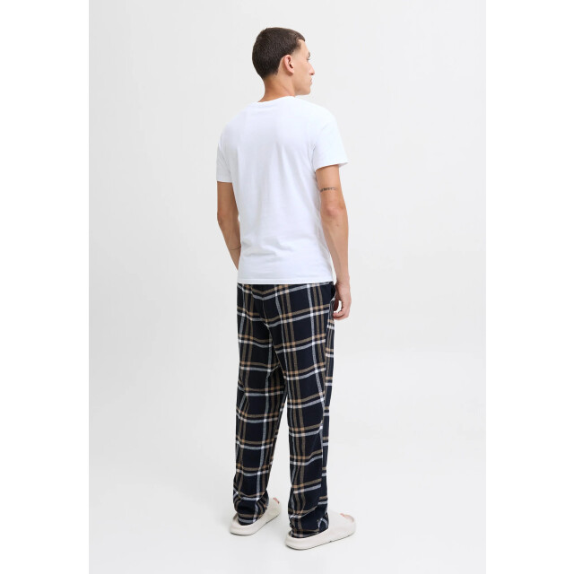 Jack & Jones Heren pyjamabroek flanel lange pijpen jacrimon pants zwart geruit 12182711-Desert Taupe large