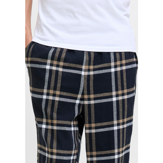 Jack & Jones Heren pyjamabroek flanel lange pijpen jacrimon pants zwart geruit 12182711-Desert Taupe large