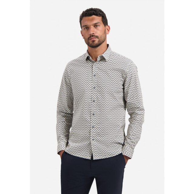 No Excess Shirt stretch allover printed ecru dessin 5309.08.0004 large