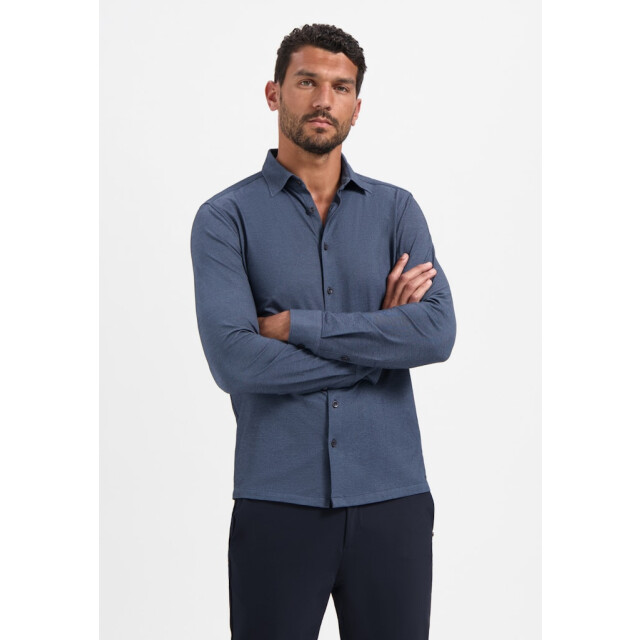 No Excess Shirt jersey blue denim 5309.35.0014 large