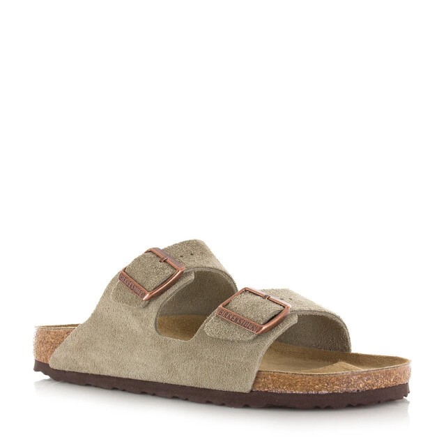 Birkenstock arizona slippers taupe platte sandalen unisex 51463 large
