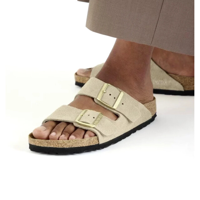 Birkenstock arizona suède sandcast platte sandalen unisex 1029260 large