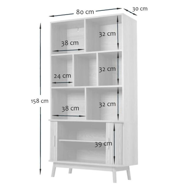 CaliCosy Boekenkast met 2 schuifdeuren h157,5 cm ernest 2991109 large