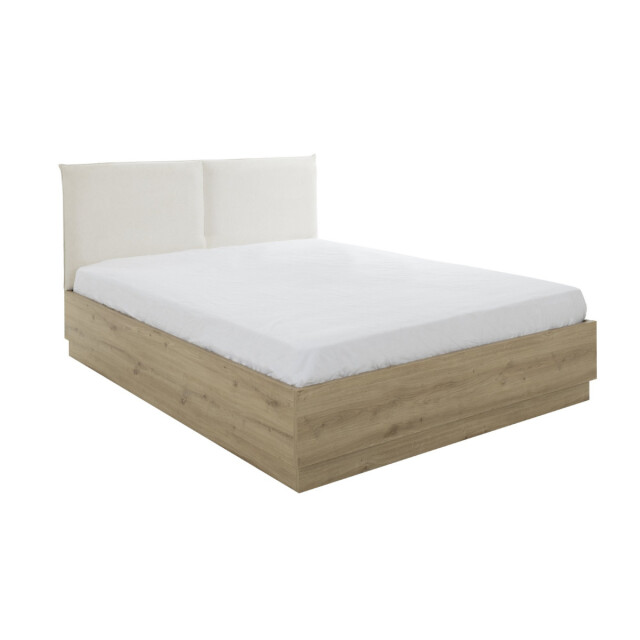 CaliCosy Opbergbed met hoofdbord in beige stof 160 x 200 cm eikendecor tidy 3304480 large