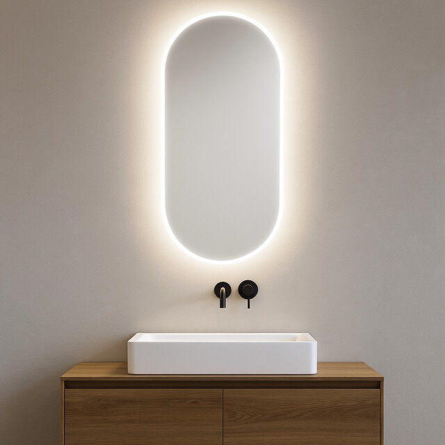 Badplaats Badkamerspiegel valencia led 45 x 100cm led verlichting badkamer 3181190 large