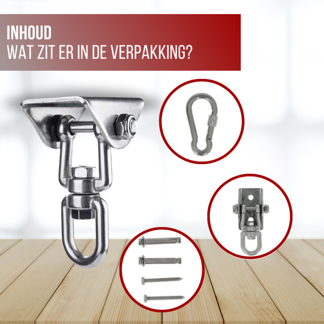 4gardenz ® 360 graden roterende hangstoel/bokszak plafond bevestiging rvs 3294085 large