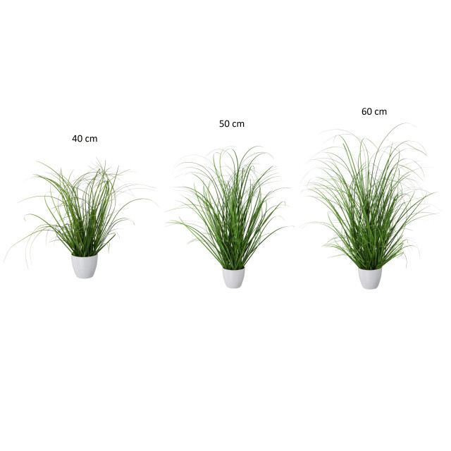 Kopu ® set 3 stuks kunstplanten grasplant 40/50/60 cm in witte sierpot 2612760 large
