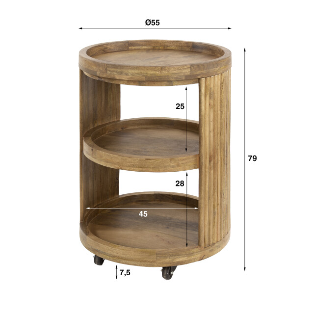 Hoyz wijntrolley wave massief mango zand 3275180 large