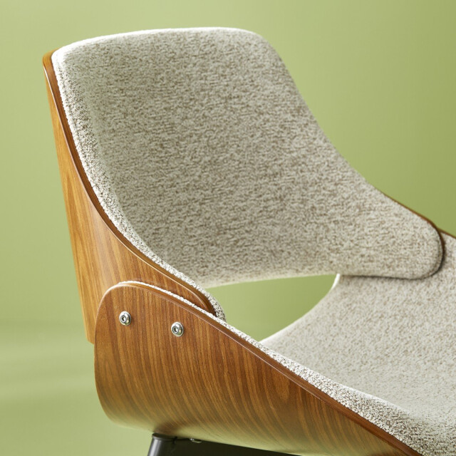 Signature Set van 4 stoelen van notenhout en stof l56 cm mannix 3061006 large