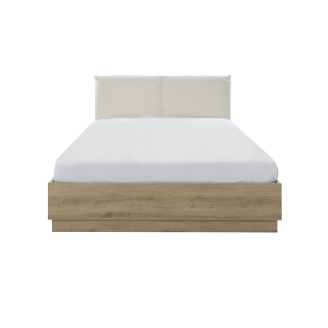 CaliCosy Opbergbed met hoofdbord in beige stof 160 x 200 cm eikendecor tidy 3304480 large