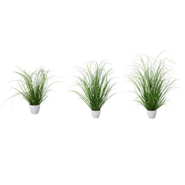 Kopu ® set 3 stuks kunstplanten grasplant 40/50/60 cm in witte sierpot 2612760 large