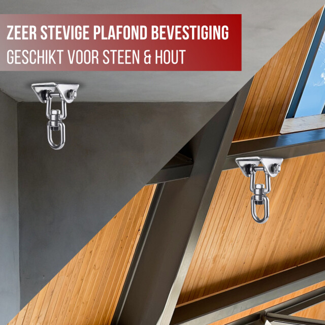 4gardenz ® 360 graden roterende hangstoel/bokszak plafond bevestiging rvs 3294085 large