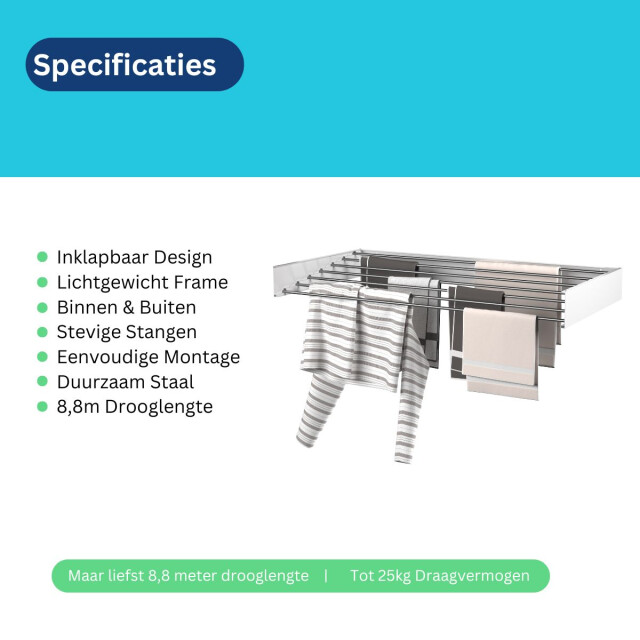 Wasophoogte ® wanddroogrek walldry 120 cm - 3260857 large