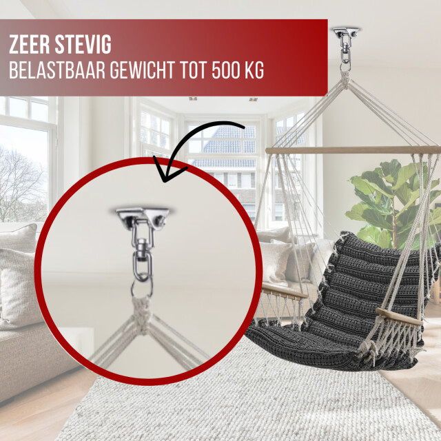 4gardenz ® 360 graden roterende hangstoel/bokszak plafond bevestiging rvs 3294085 large