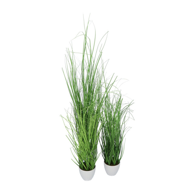 Kopu ® set 3 stuks kunstplanten grasplant 40/50/60 cm in witte sierpot 2612760 large